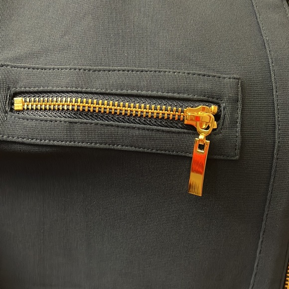 Boston Proper Police Blue Collarless Zip Jacket. - Picture 4 of 8